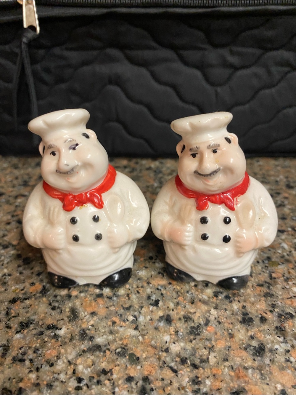 Vintage Ceramic Fat Chef Salt & Pepper Shakers Set • Retro Italian Kitchen Decor
